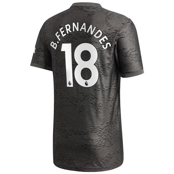 Camiseta Manchester United NO.18 B. Fernandes Replica Segunda Ropa 2020/21 Negro